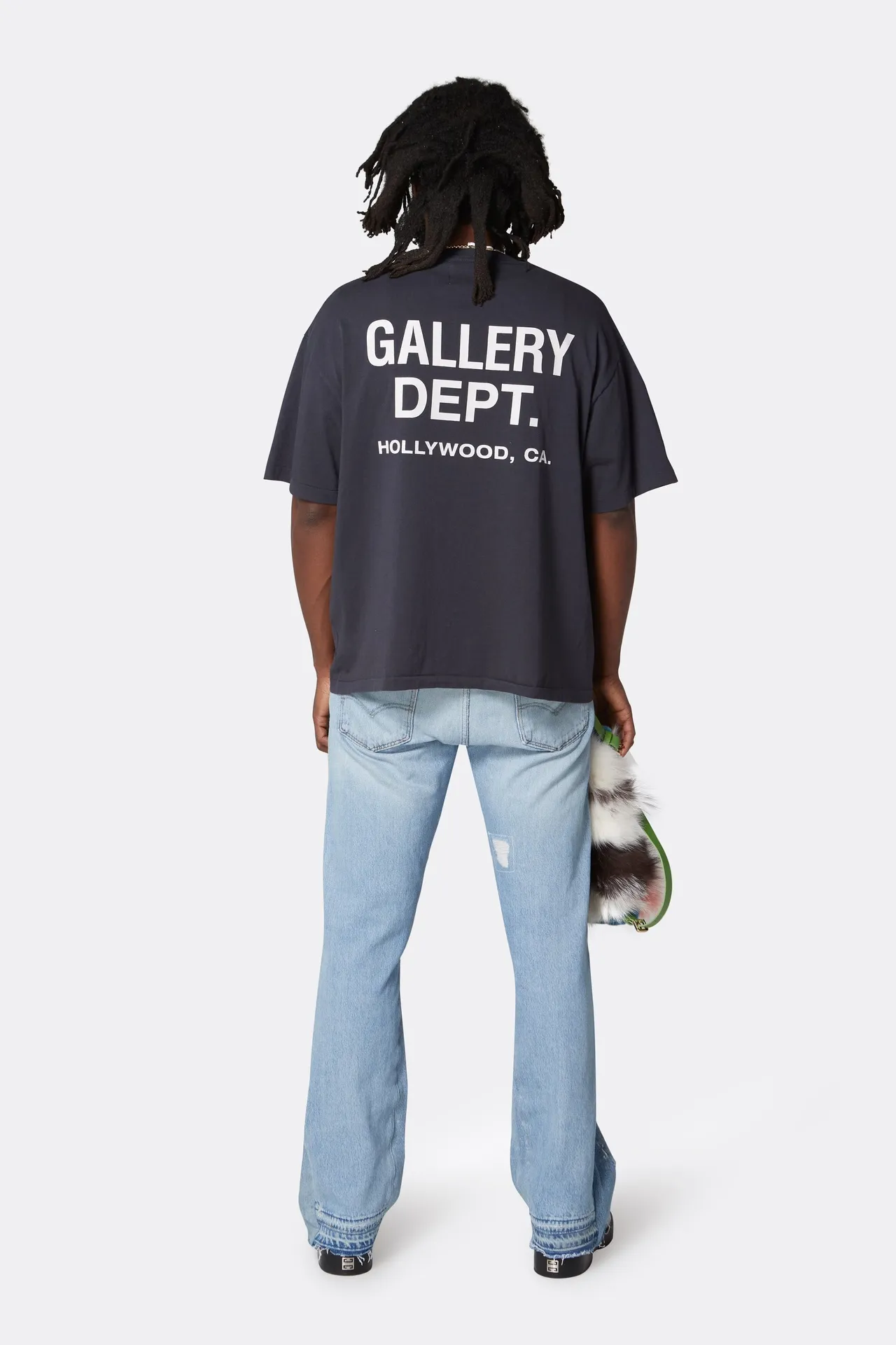 GALLERY DEPT. SOUVENIR TEE Black English LOGO short sleeves Hollywood limited edition Washed black S-XL Classic basic style washed and aged Cylindrical seamless linen and cotton fabric Loose fit